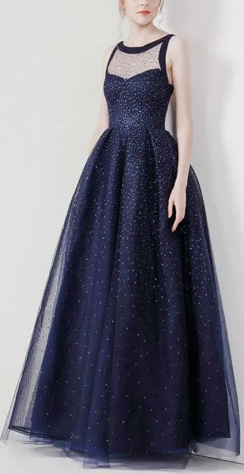 Beaded Sleeveless Layered Gown