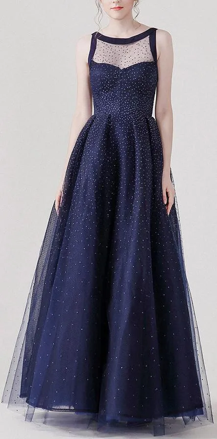 Beaded Sleeveless Layered Gown