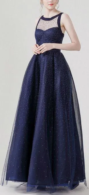 Beaded Sleeveless Layered Gown