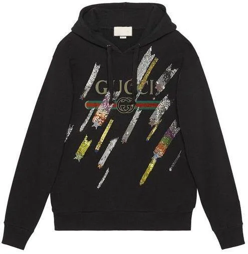 Black Logo Sweatshirt With Shooting Stars