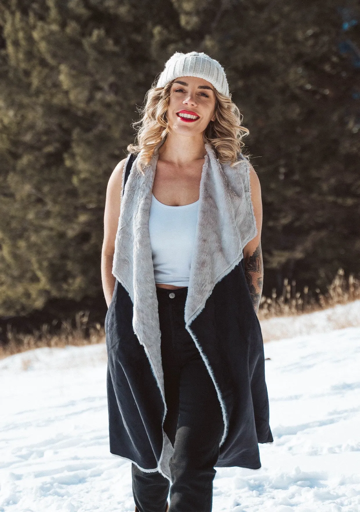 Boho Sleeveless Faux Suede Maxi Vest