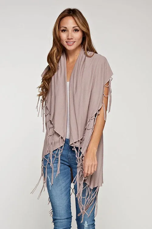 Boho Sleeveless Fringed Sweater Vest