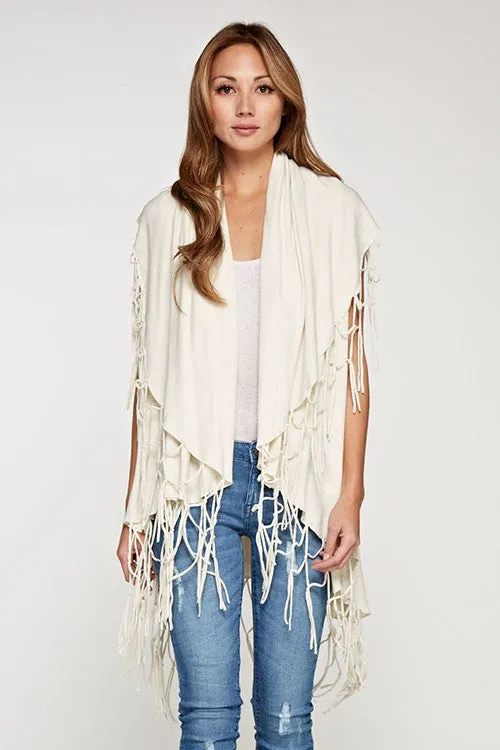 Boho Sleeveless Fringed Sweater Vest