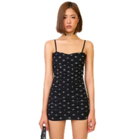 Compass Black Garden Hurricane Suspender Dress