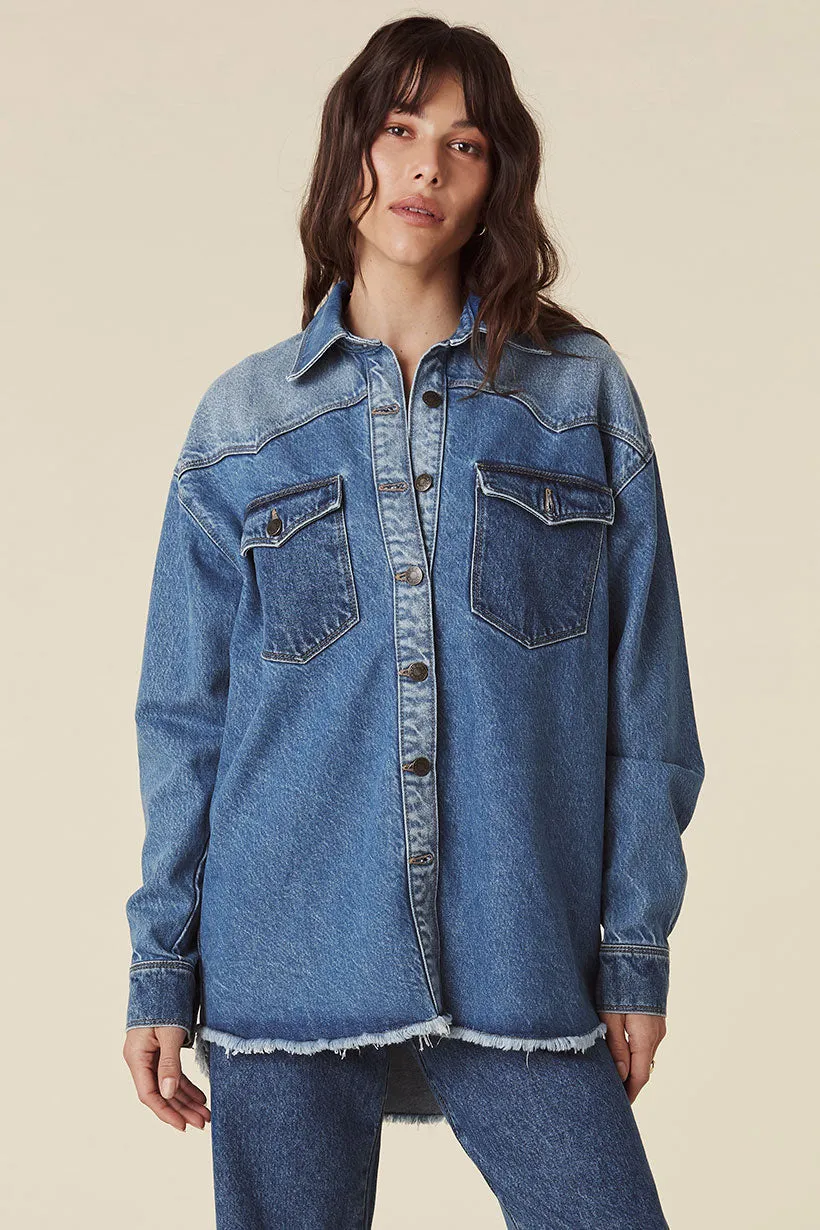 Daisy Patchwork Denim Shirt