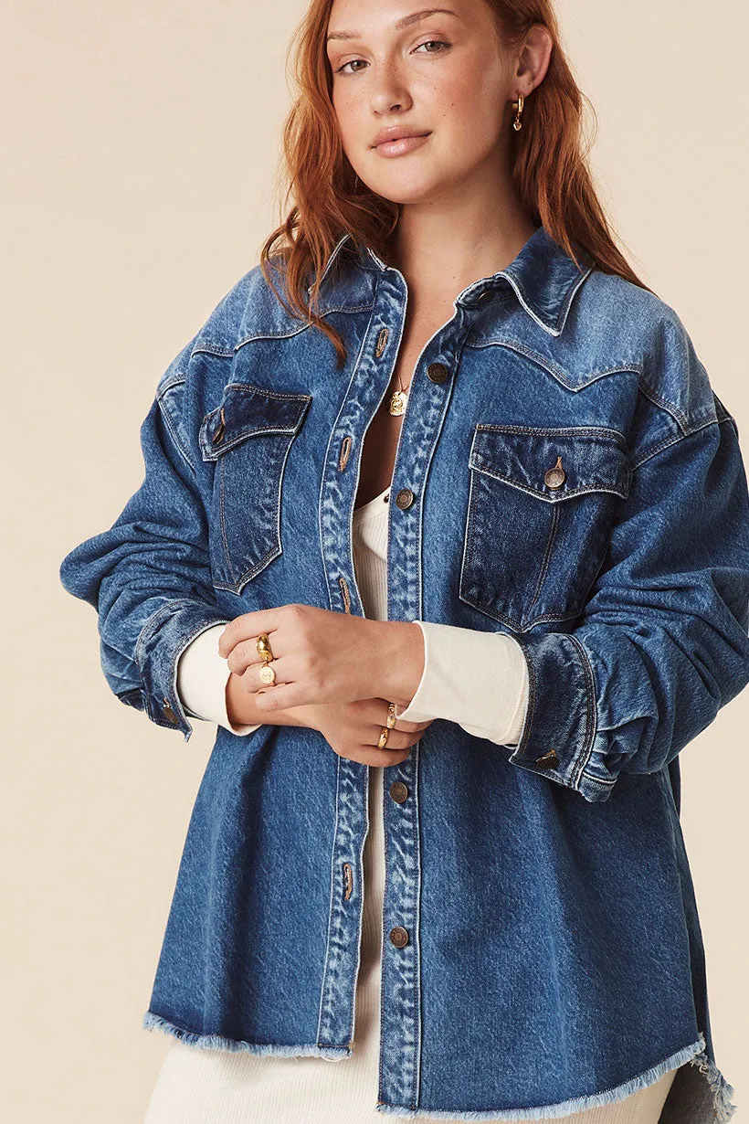 Daisy Patchwork Denim Shirt