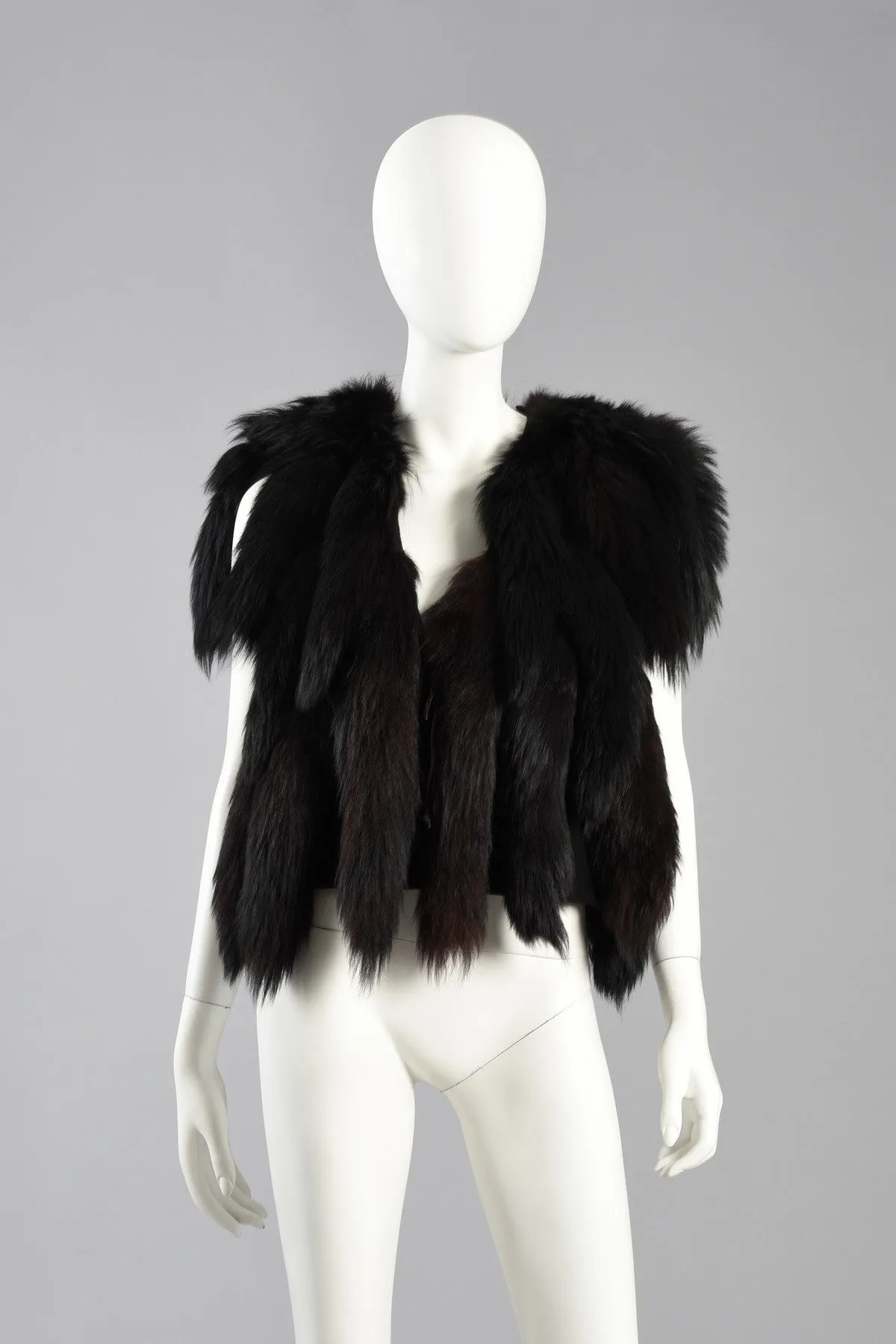 Don Kline Fox Tail Fur Fringed Gilet/Vest