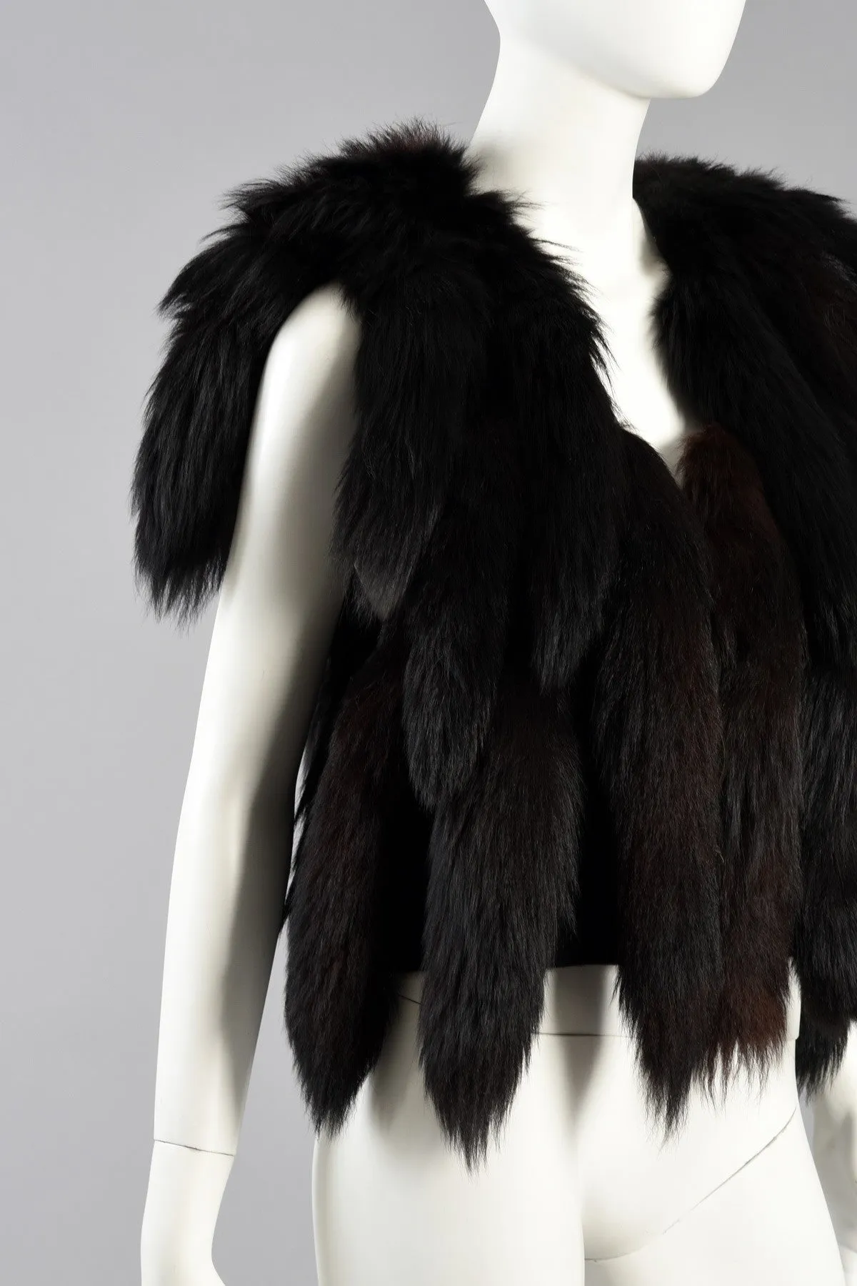 Don Kline Fox Tail Fur Fringed Gilet/Vest