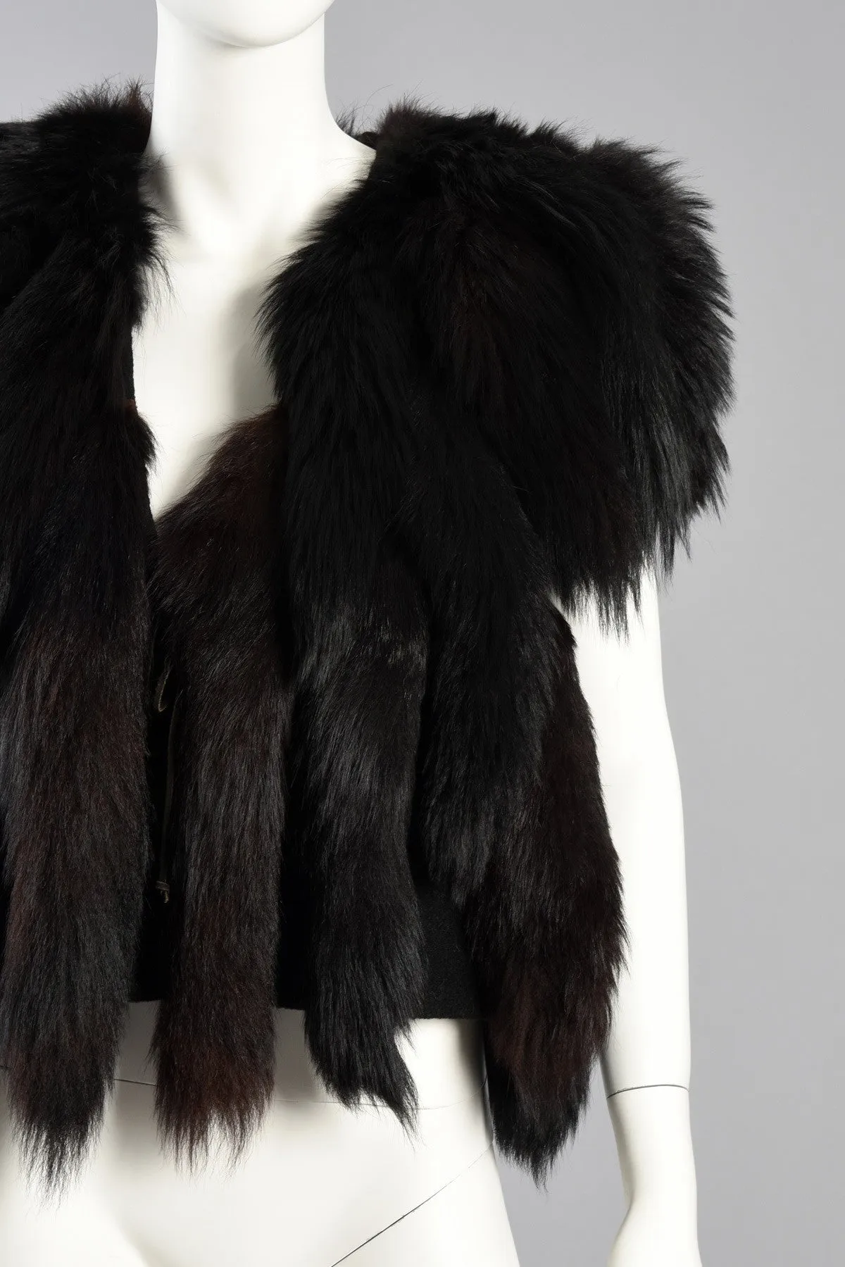 Don Kline Fox Tail Fur Fringed Gilet/Vest