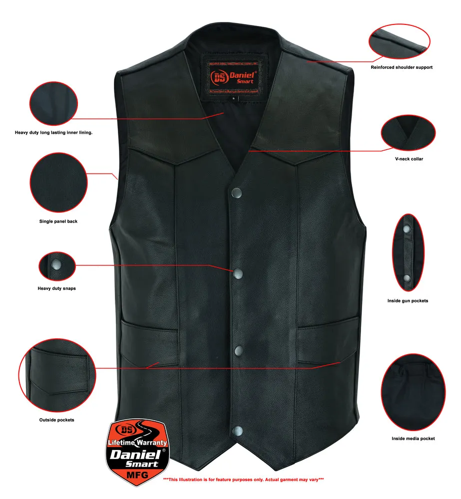 DS110 Traditional Single Back Panel Concealed Carry Vest