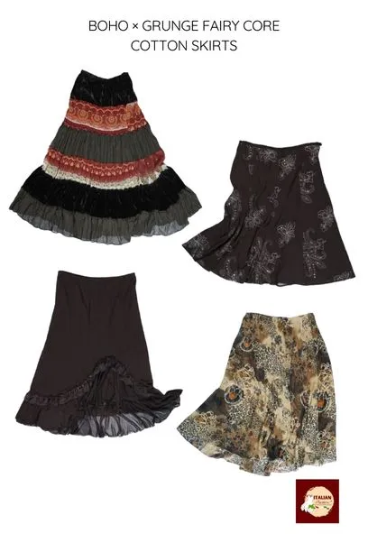 Earthy Tone Y2K Cotton Skirts