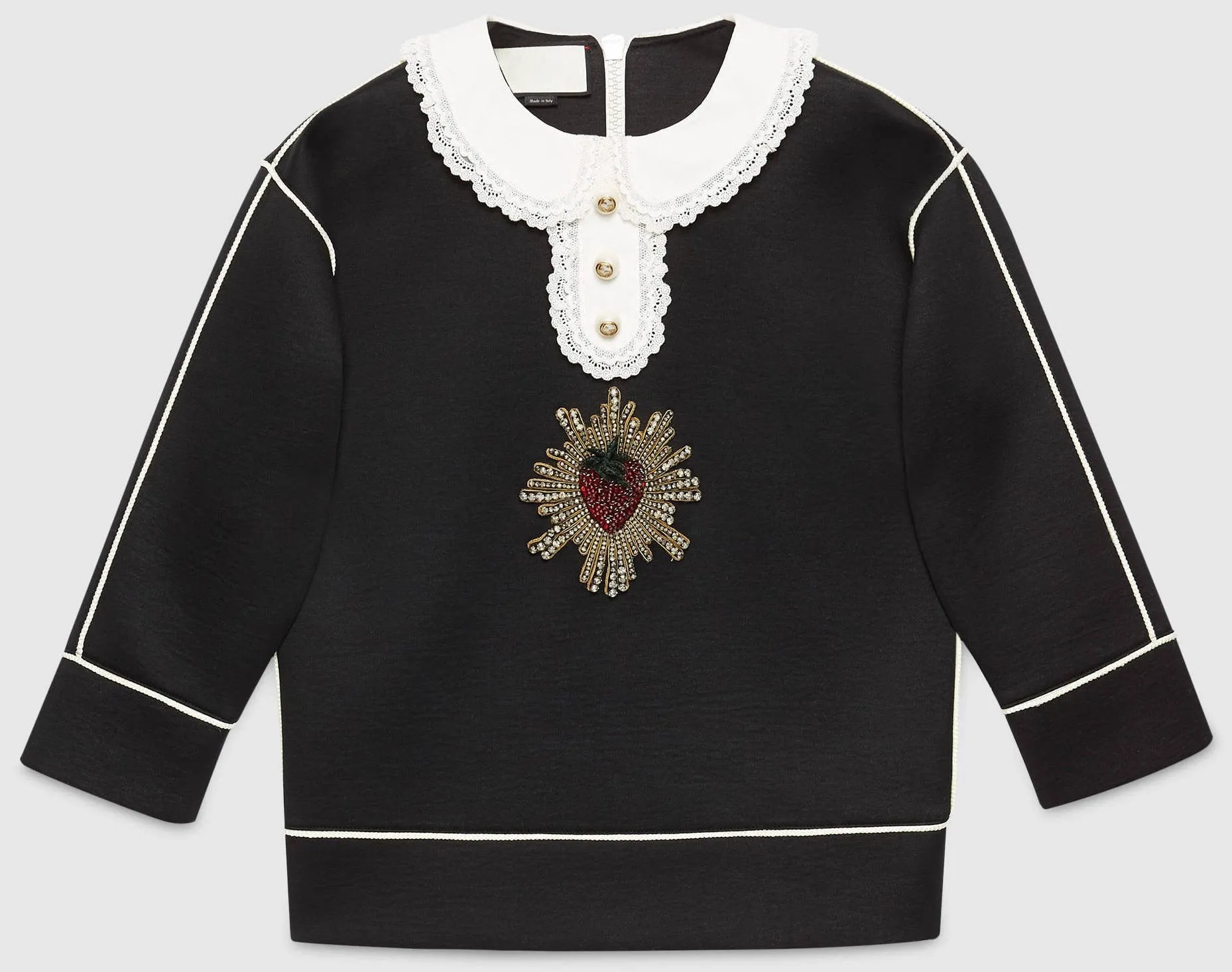 Embroidered Bonded Cotton Jersey Sweatshirt