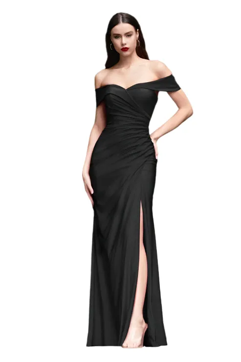 FARAH - OFF SHOULDER JERSEY GOWN