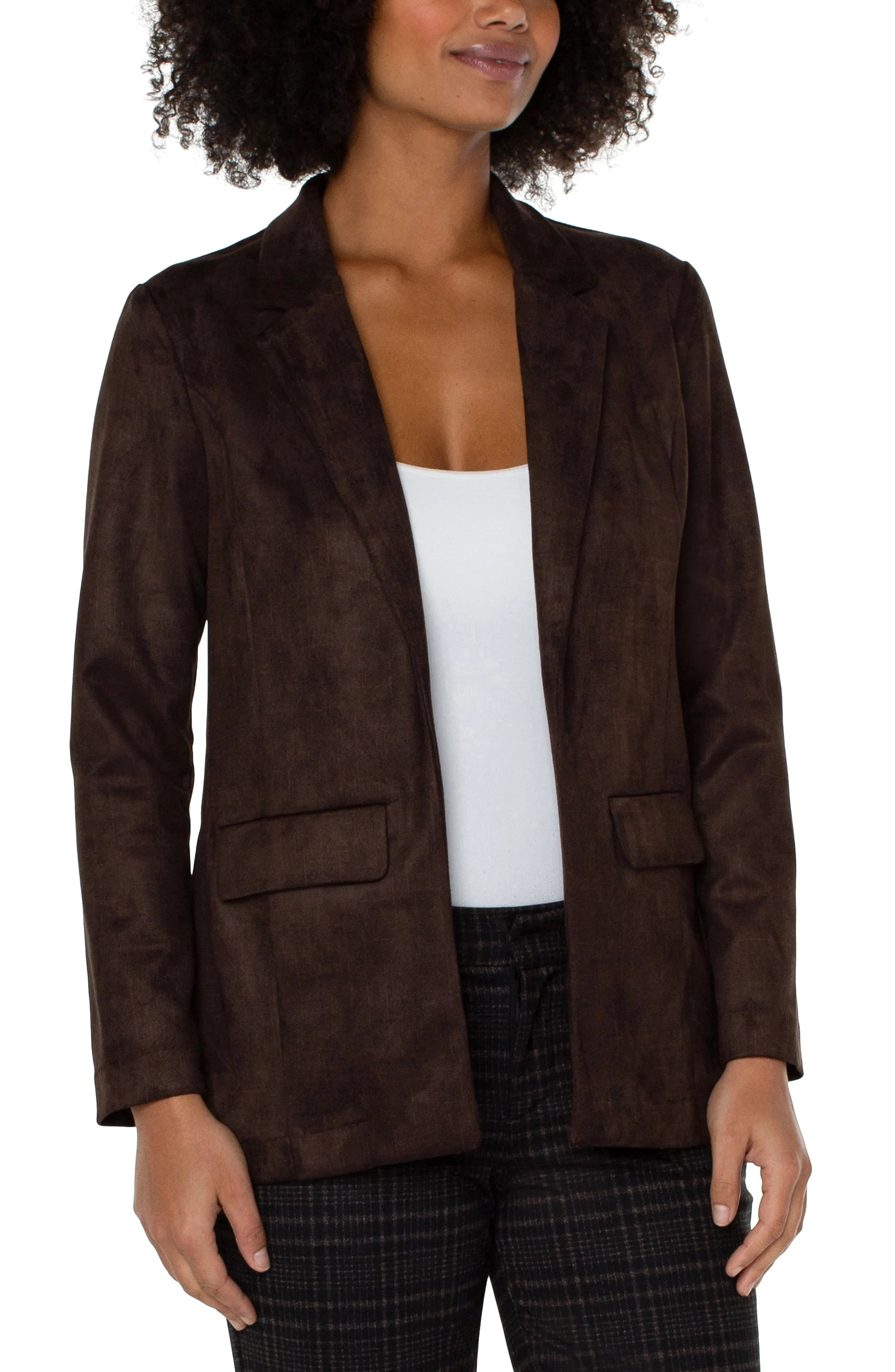 Faux Suede Blazer