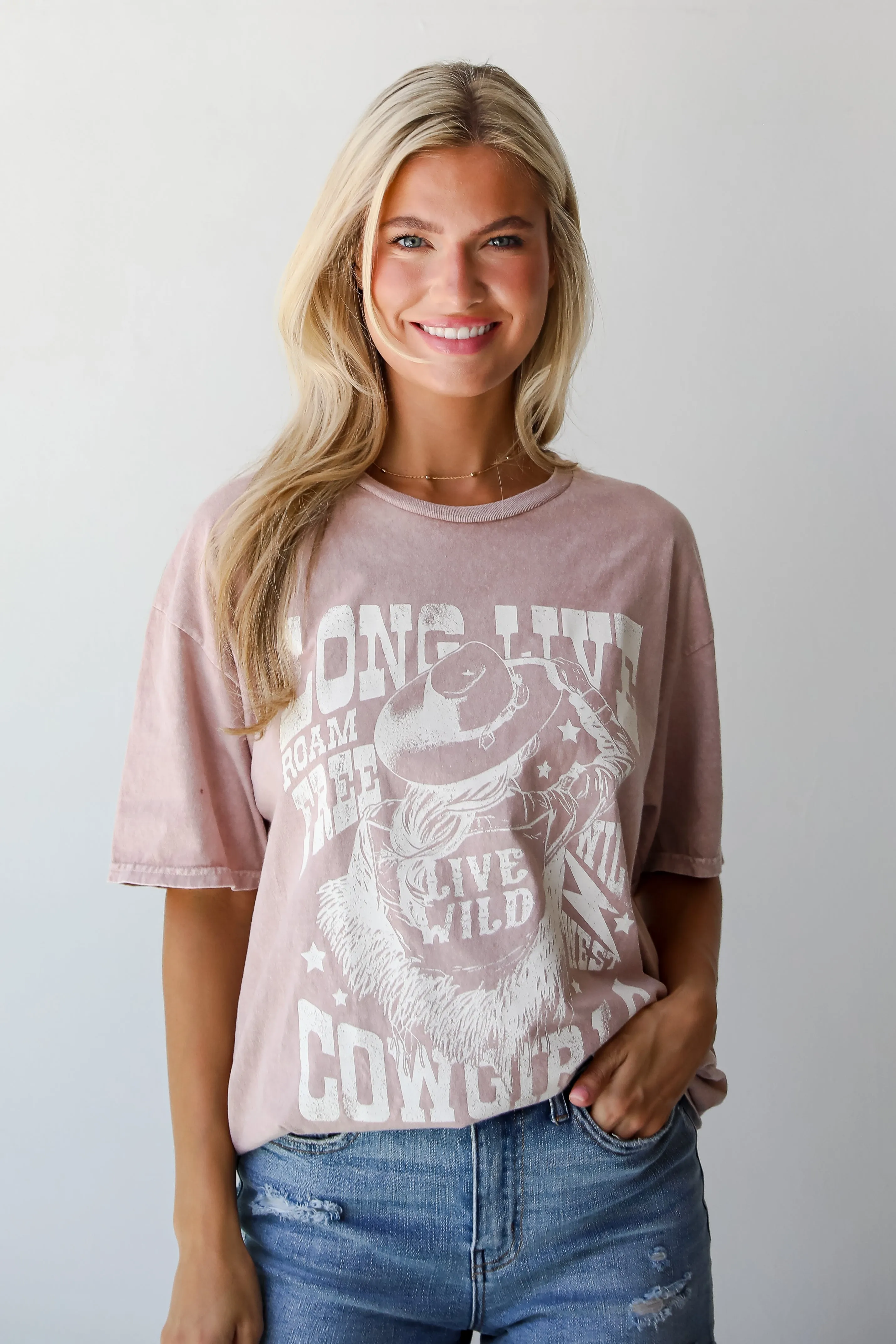 FINAL SALE - Long Live Cowgirls Taupe Graphic Tee