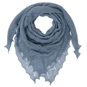 G.H.Hurt & Son Classic Shetland Style Merino Wool Shawl - Slate Blue