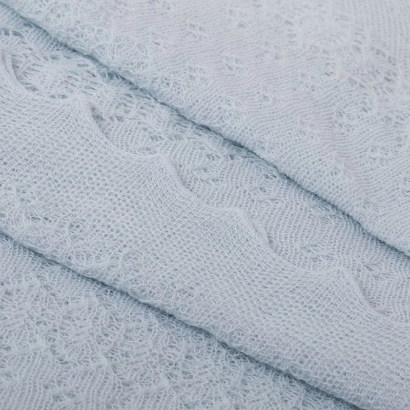 G.H.Hurt & Son Soft Lacy Baby Shawl - Blue