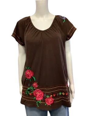 Johnny Was Los Angeles Joy Love Light V Neck Top Neutral Size: S