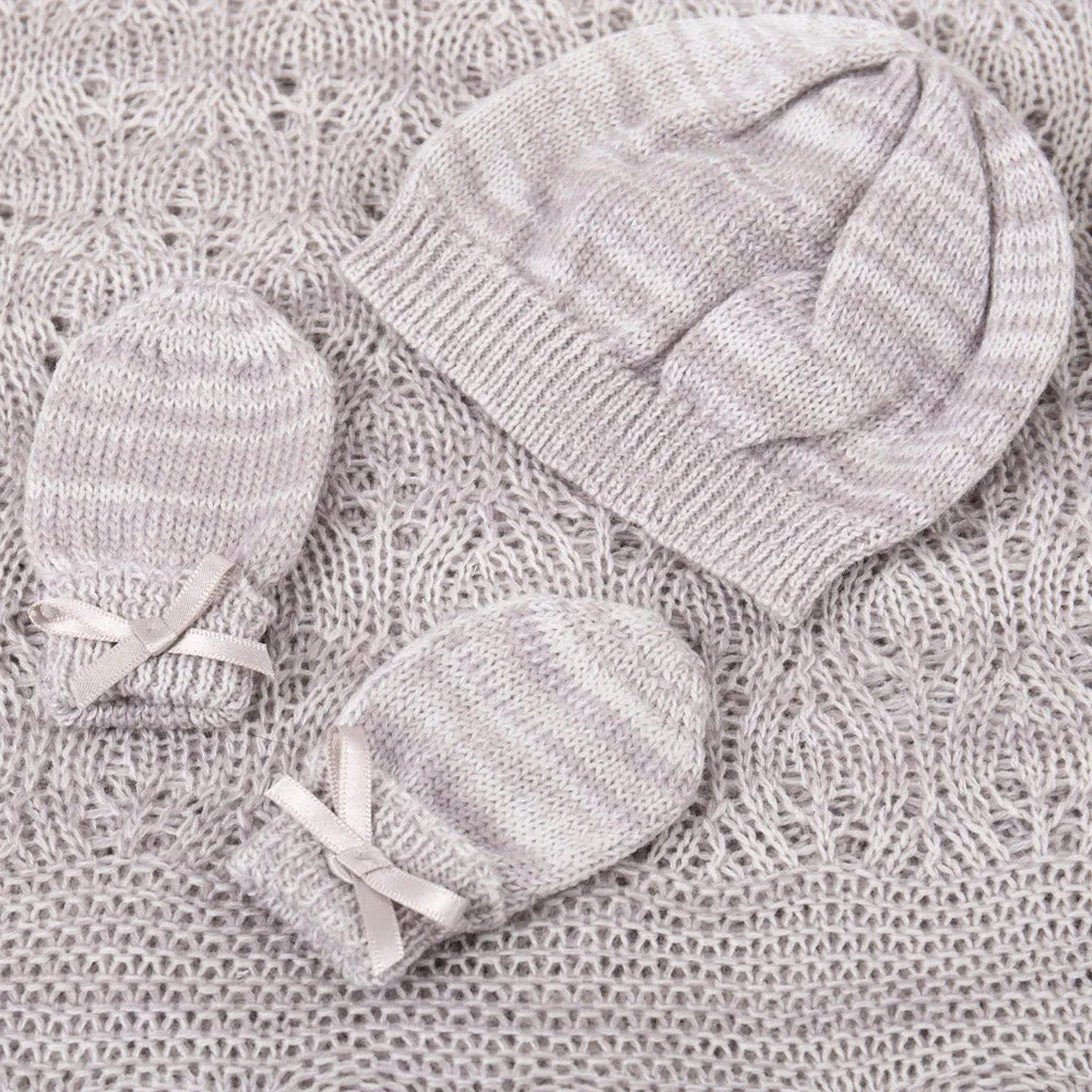 Kitten Paw Wool Baby Gift Set - Grey