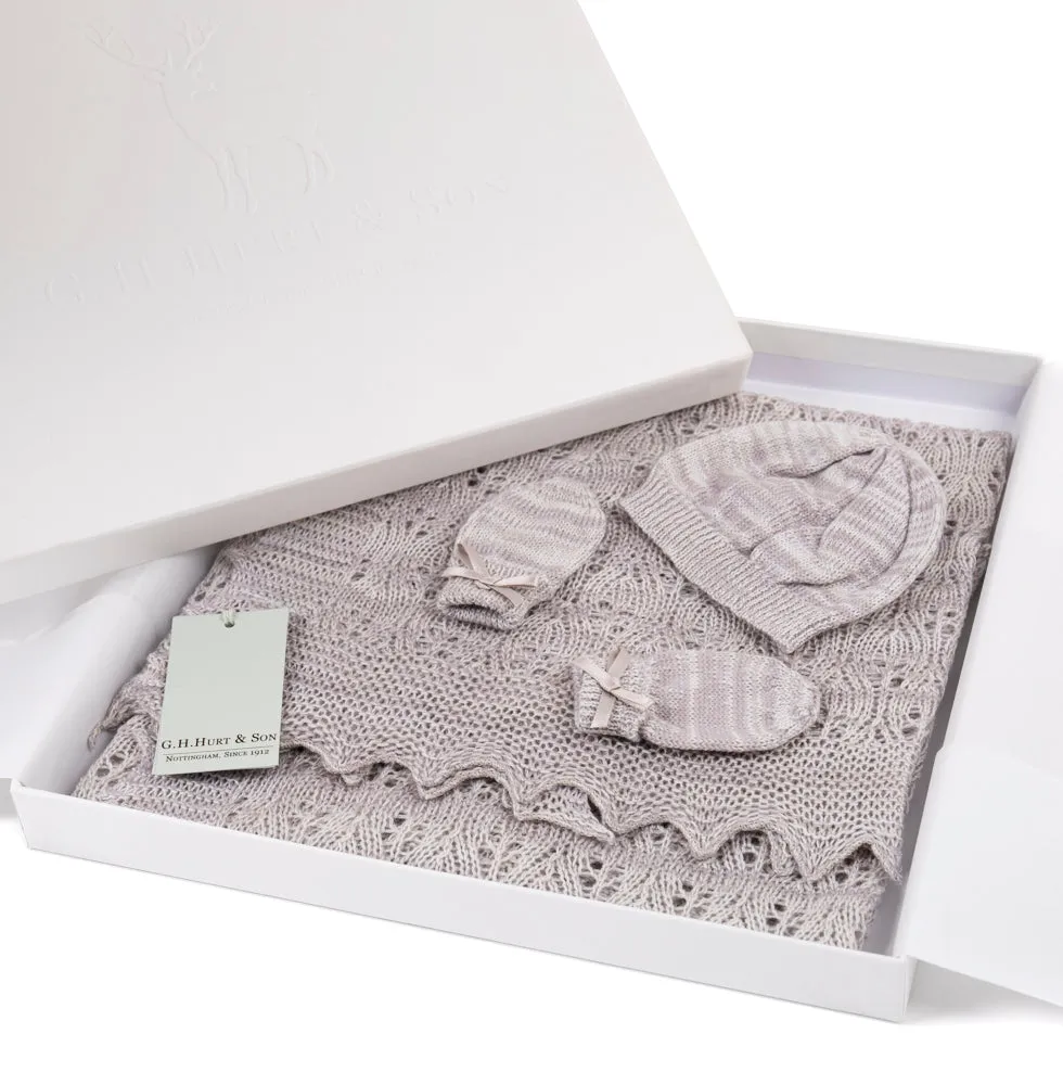 Kitten Paw Wool Baby Gift Set - Grey