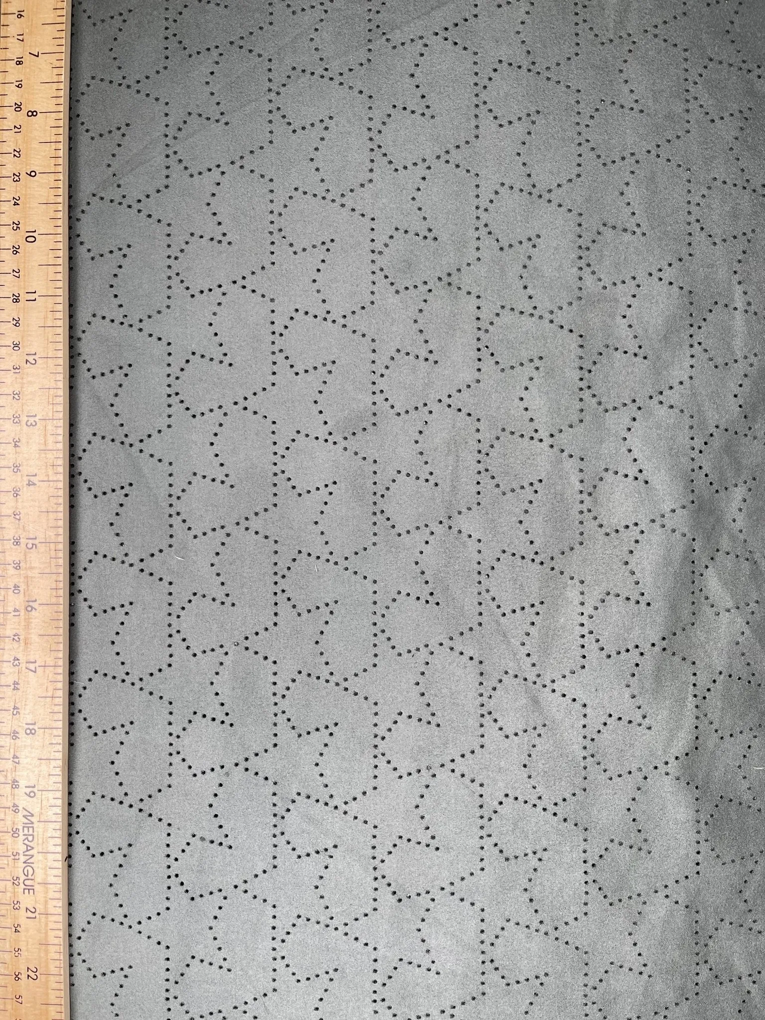 Laser cut Deep Grey Color Suede Fabric