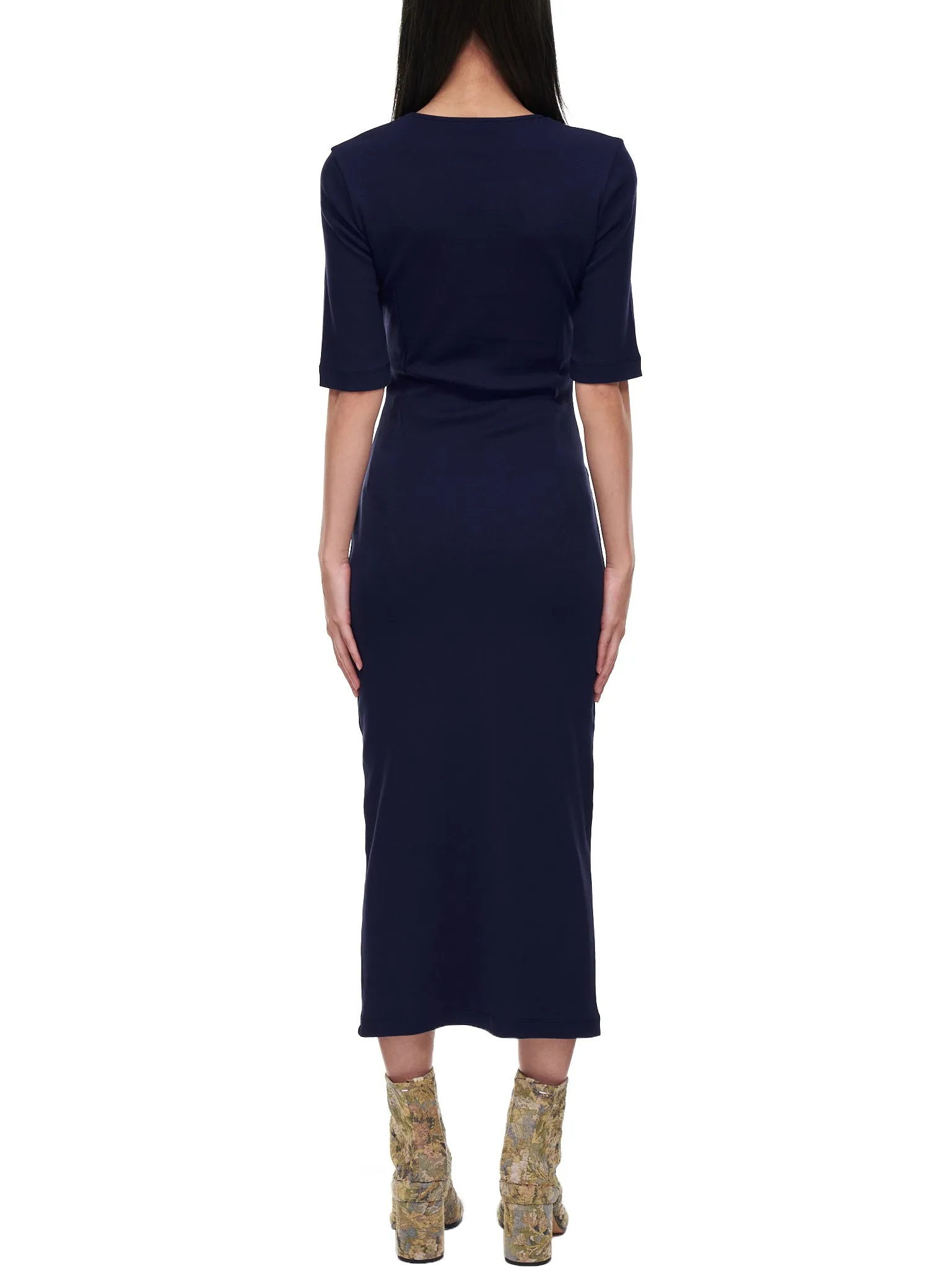 Layered Bodycon Cutout Dress (22PJRO009CO1001-NAVY-BLUE)