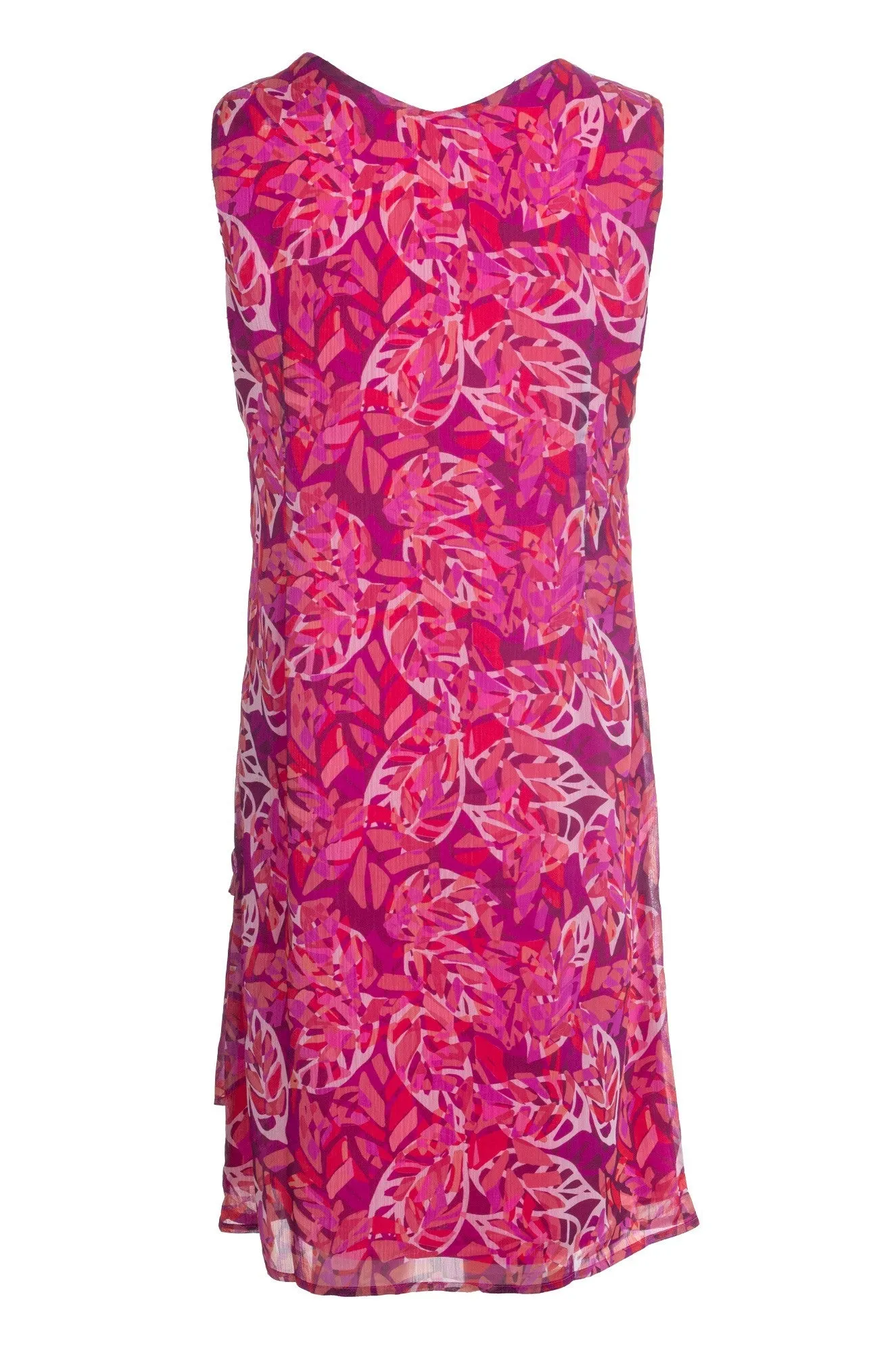 Layered panel V neck Dress | CERISE LEAF | 8559A1