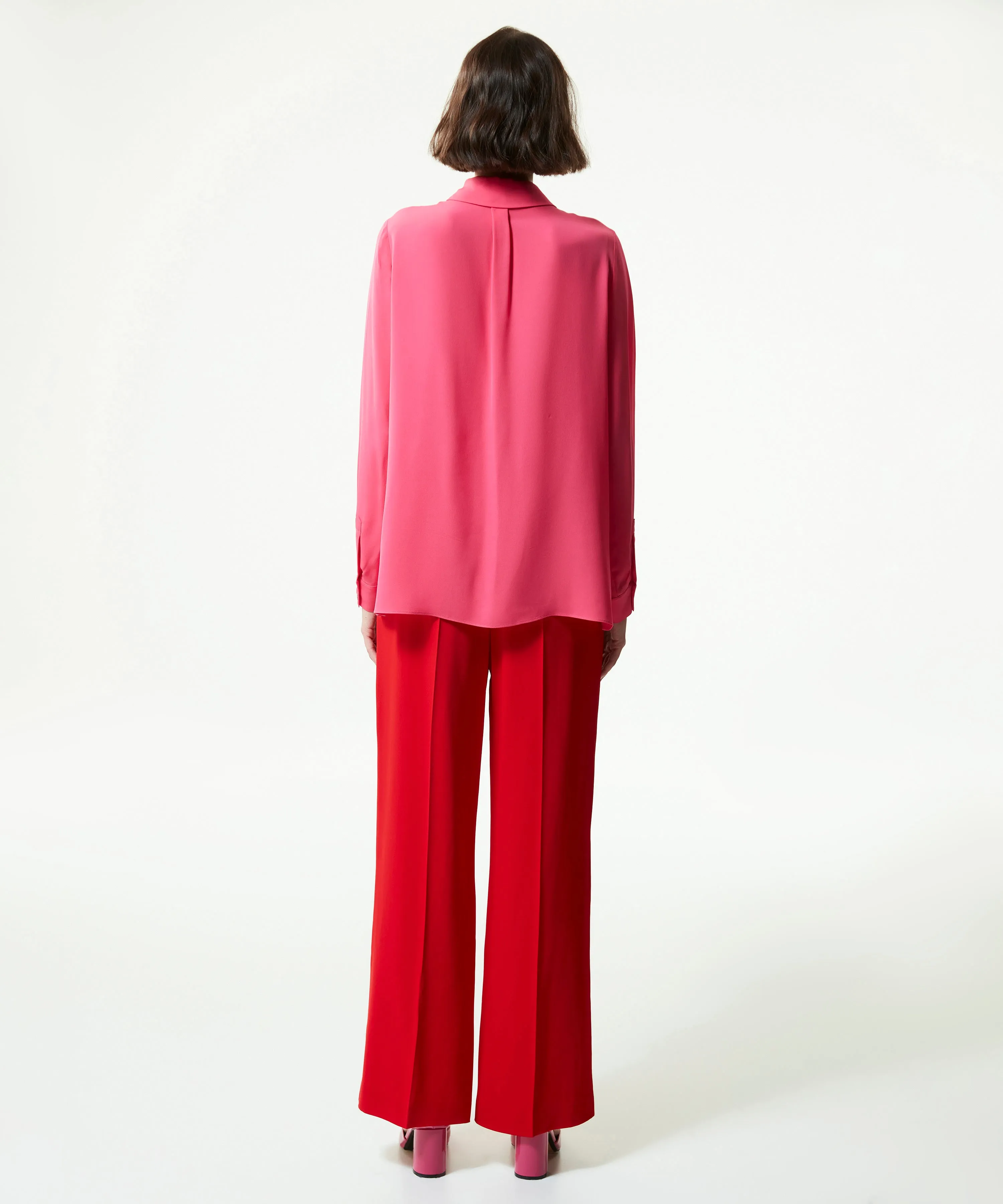 Machka Flowy Crepe Trousers Red