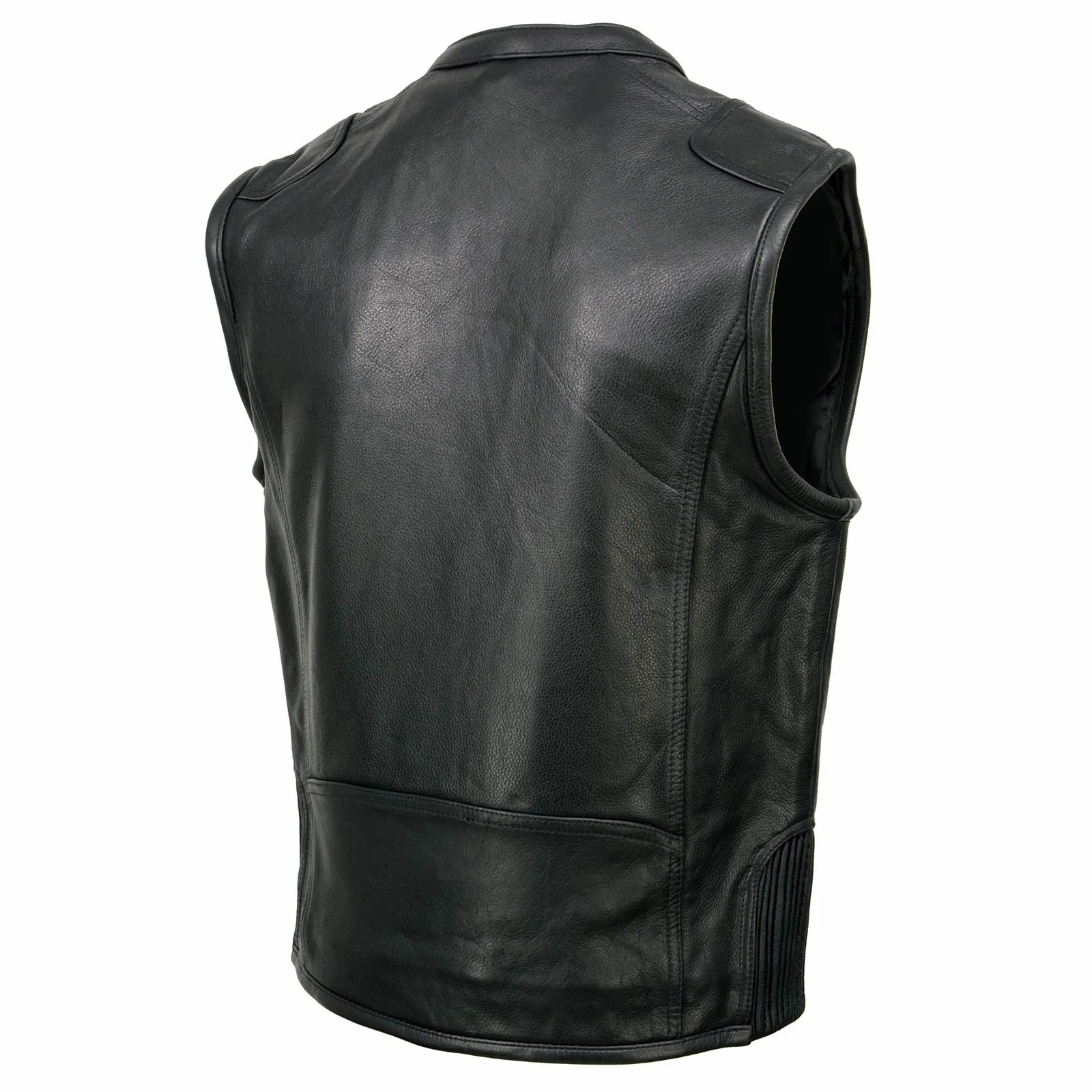 Milwaukee Leather MLM3502 Men's Black Cool-Tec Leather Vest Front