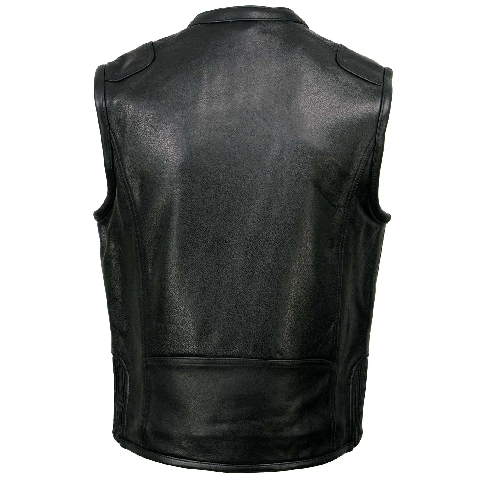 Milwaukee Leather MLM3502 Men's Black Cool-Tec Leather Vest Front