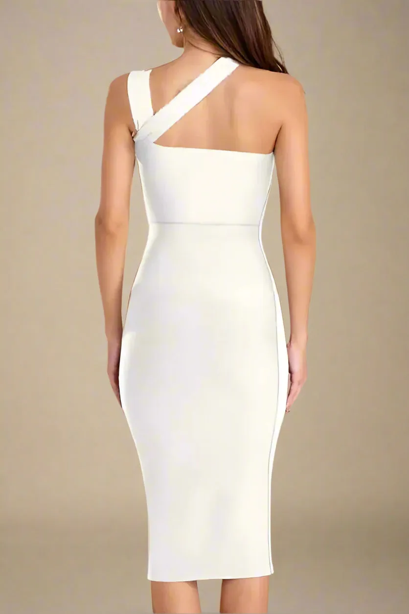 Molly Bandage Midi Dress - Pearl White