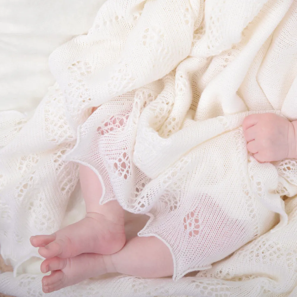 Nottingham Lace Knitted Baby Shawl