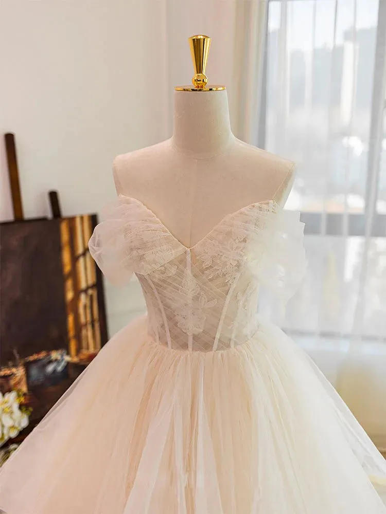 Off Shoulders Ruffles Romantic Princess Ball Gown