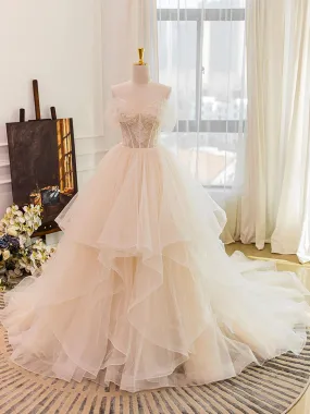 Off Shoulders Ruffles Romantic Princess Ball Gown