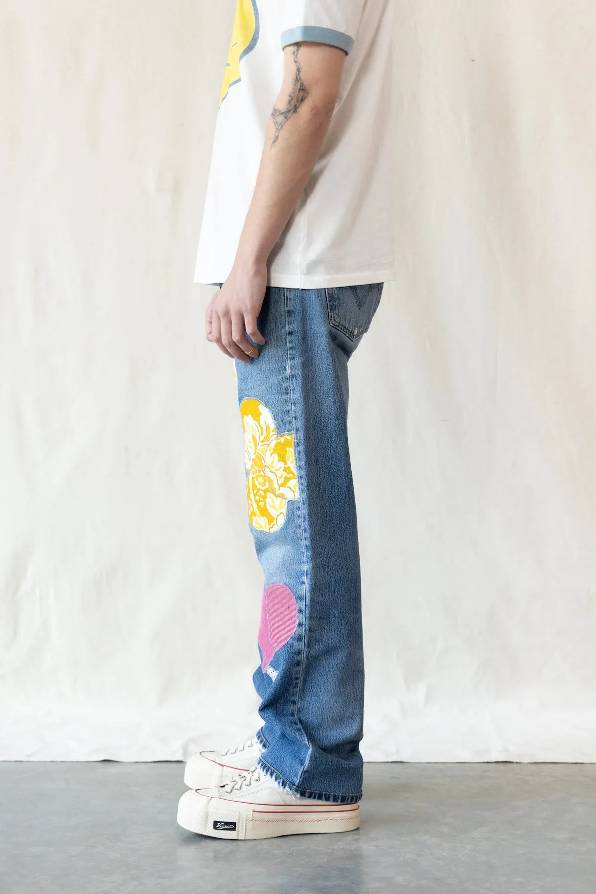 Patched Up 501 Jeans - Indigo/Floral