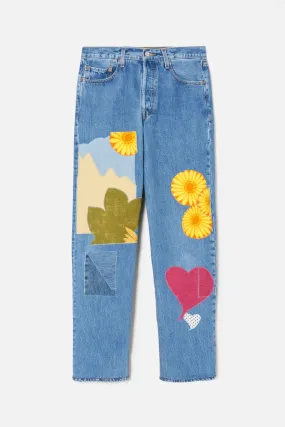 Patched Up 501 Jeans - Indigo/Floral