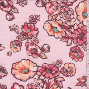 Pink/Peach Dogwood Floral Chiffon Fabric