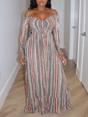 Printed Off-Shoulder Dress