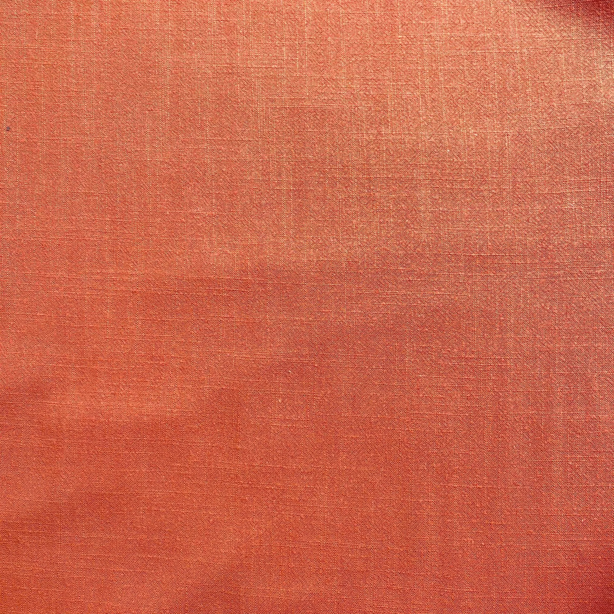 REMNANT 0.71 metre - Flow Terracotta Viscose Linen Blend Fabric