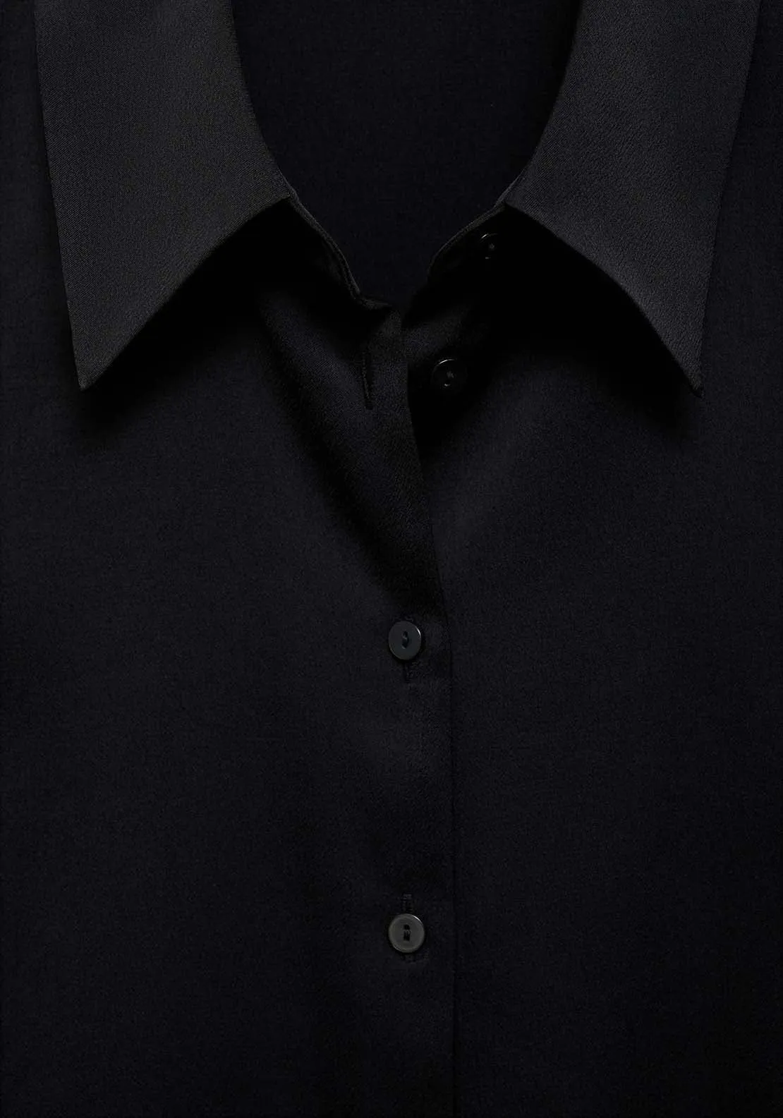 Satin finish flowy shirt - Black