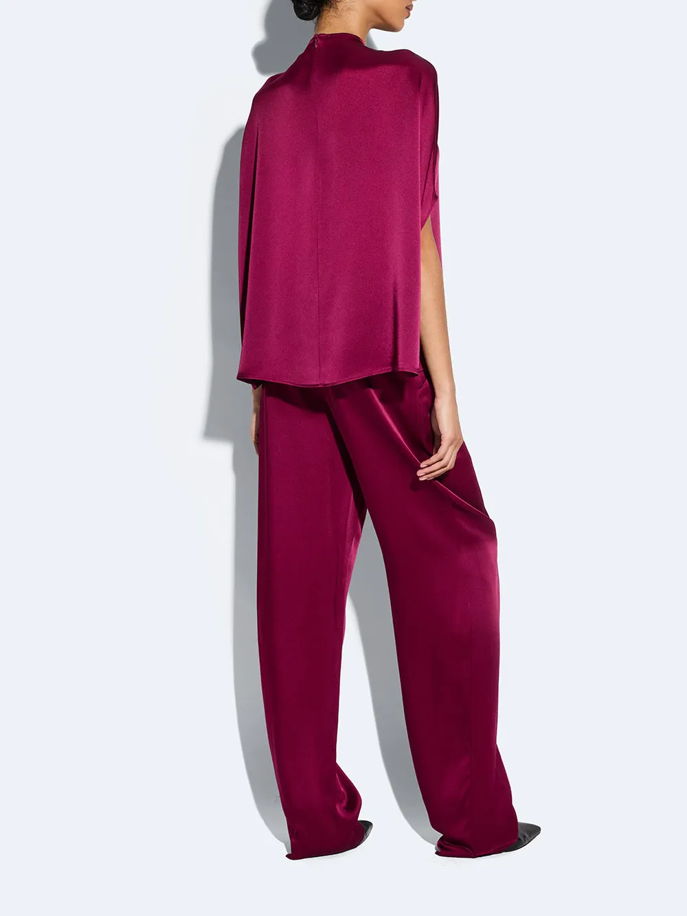 Satin Relaxed Pleated Pants