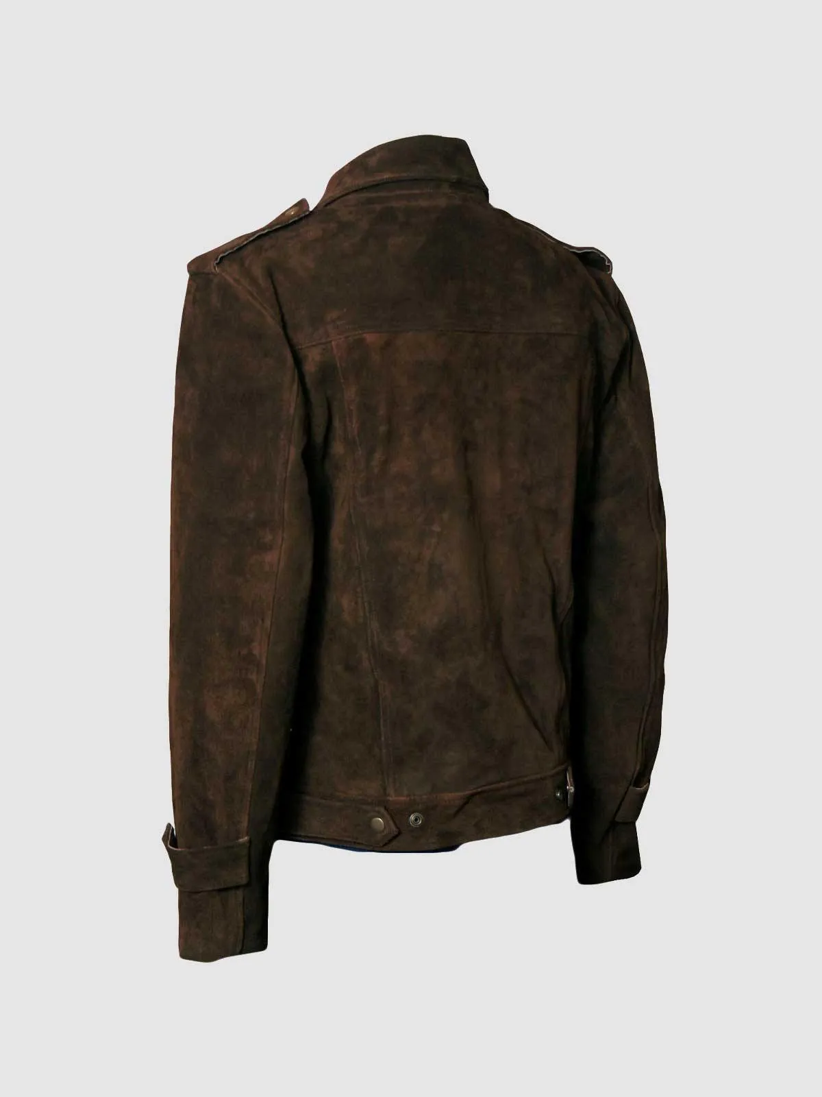 Size Medium Brown Suede Leather Jacket for Men