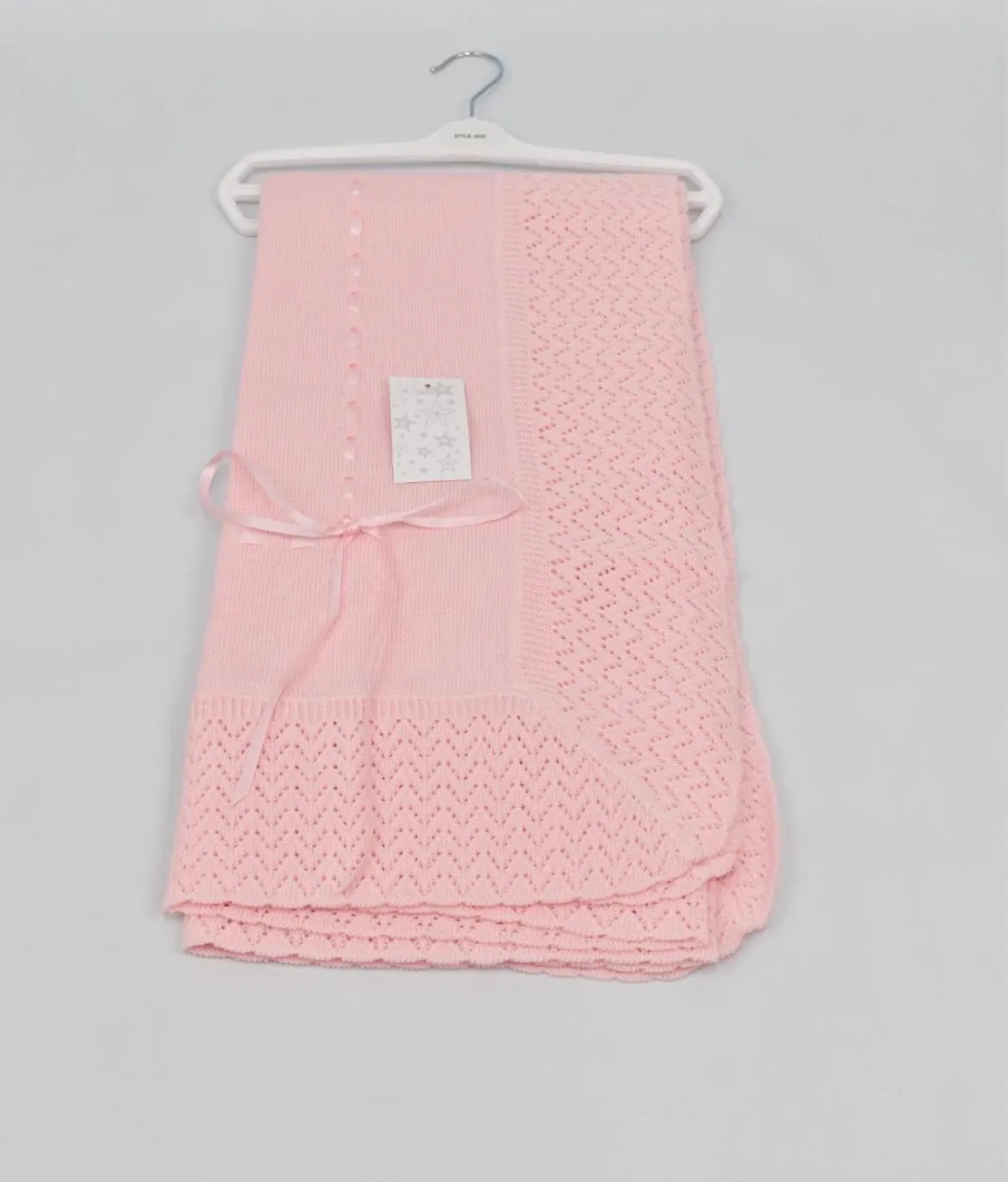 Spanish Knitted Baby Blanket - Pink