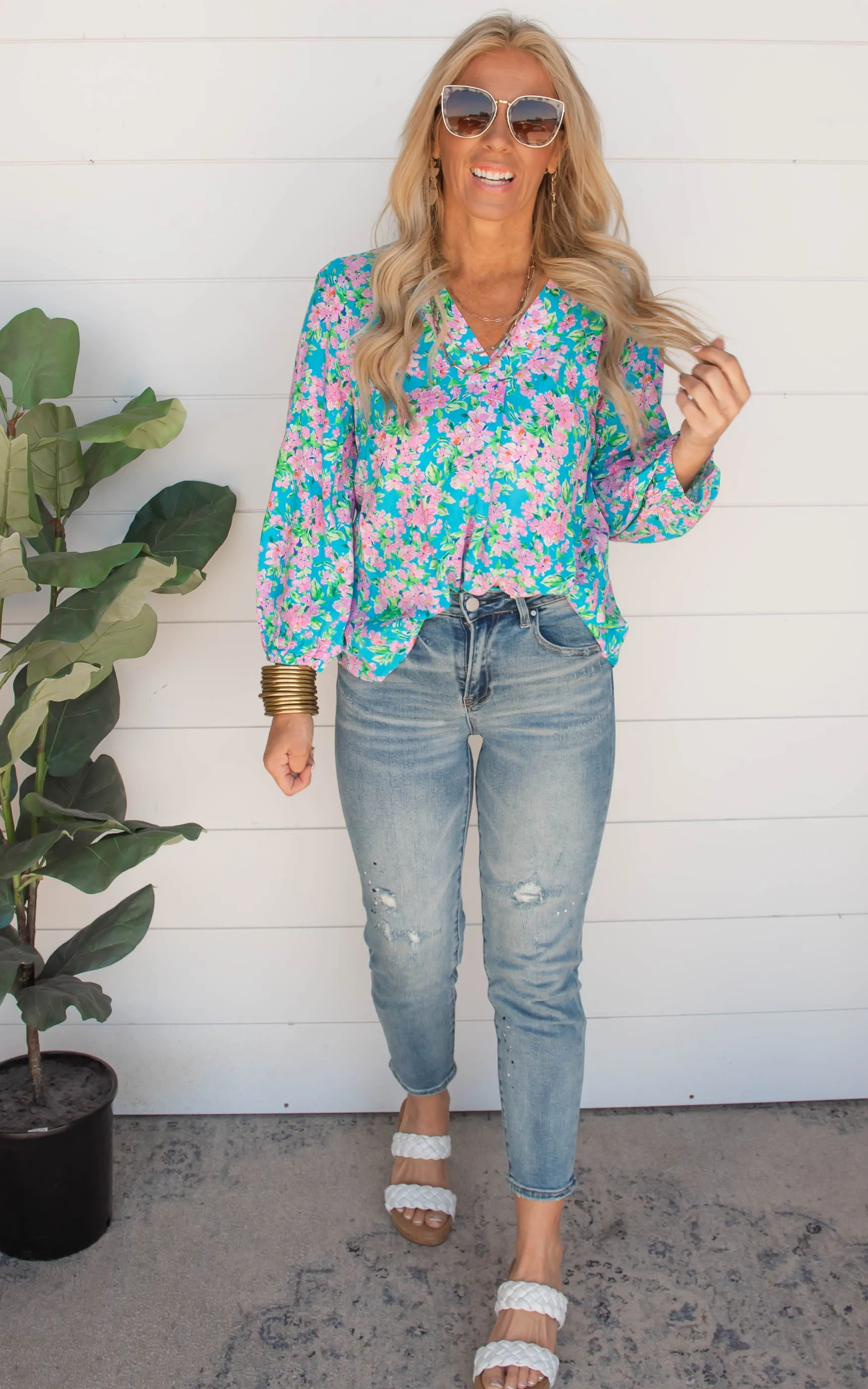 Under the Cherry Blossoms Floral Top