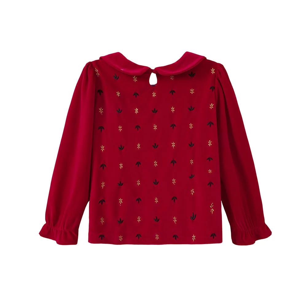 Vauva FW23 - Girls Embroidered Corduroy Tops