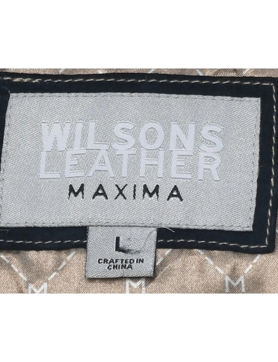 Wilson Navy Belt Fasten Suede Jacket - L