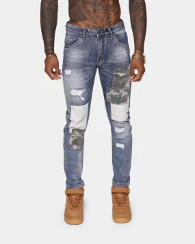 XXIII Abia Camo Patchwork Jeans Blue/Camo