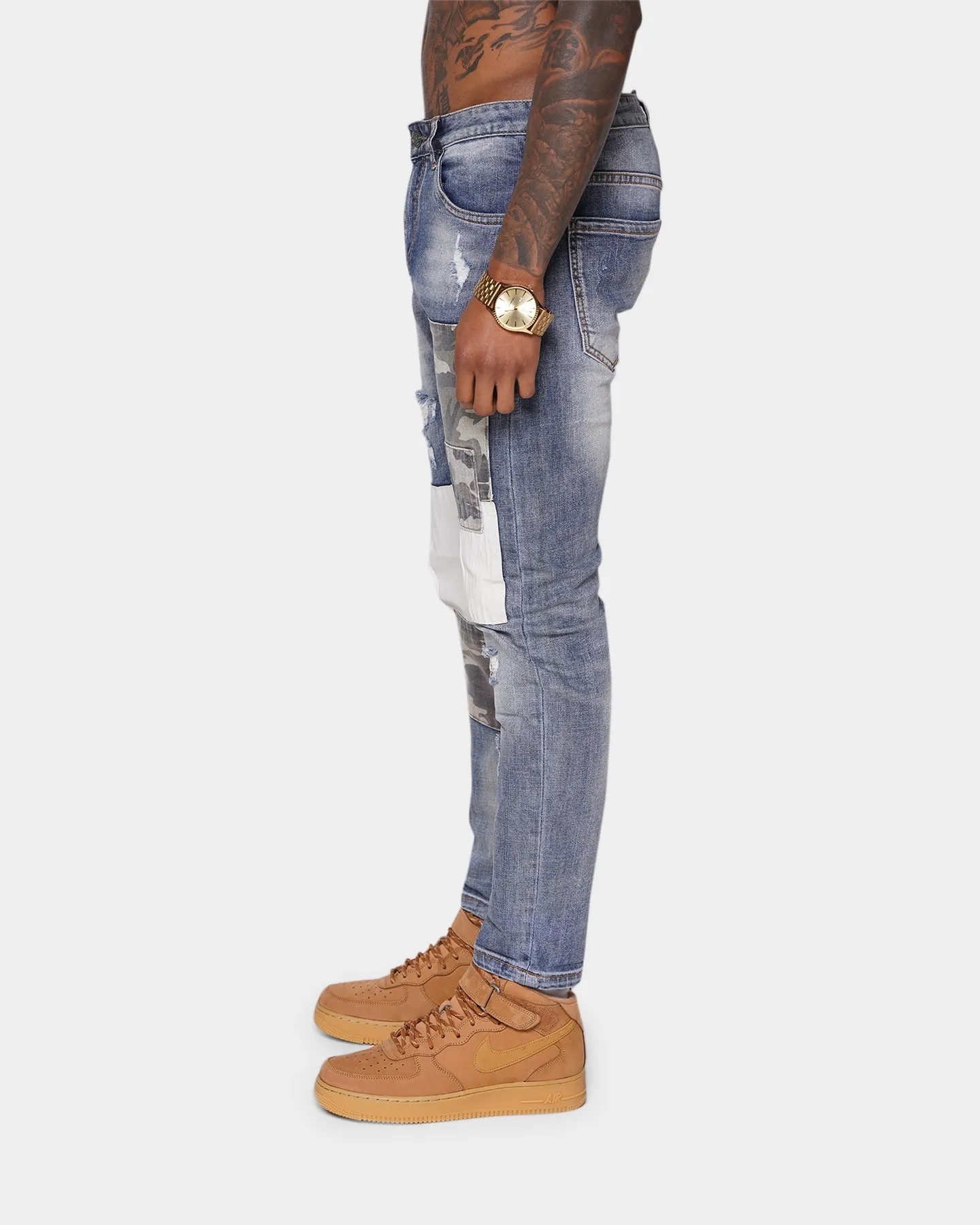 XXIII Abia Camo Patchwork Jeans Blue/Camo