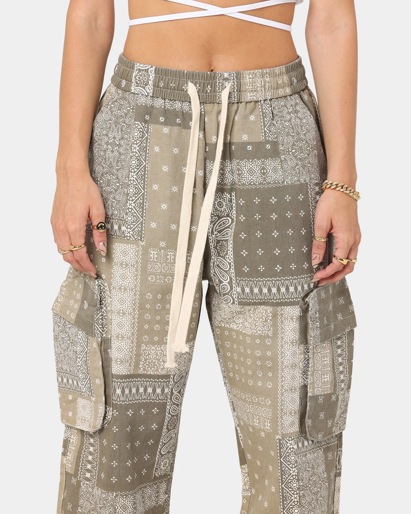 XXIII Women's Gracie Bandana Print Jeans Brown