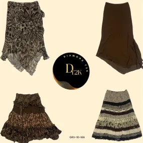 Y2K Café Aesthetic Brown Poly skirts (GRV-10-166)